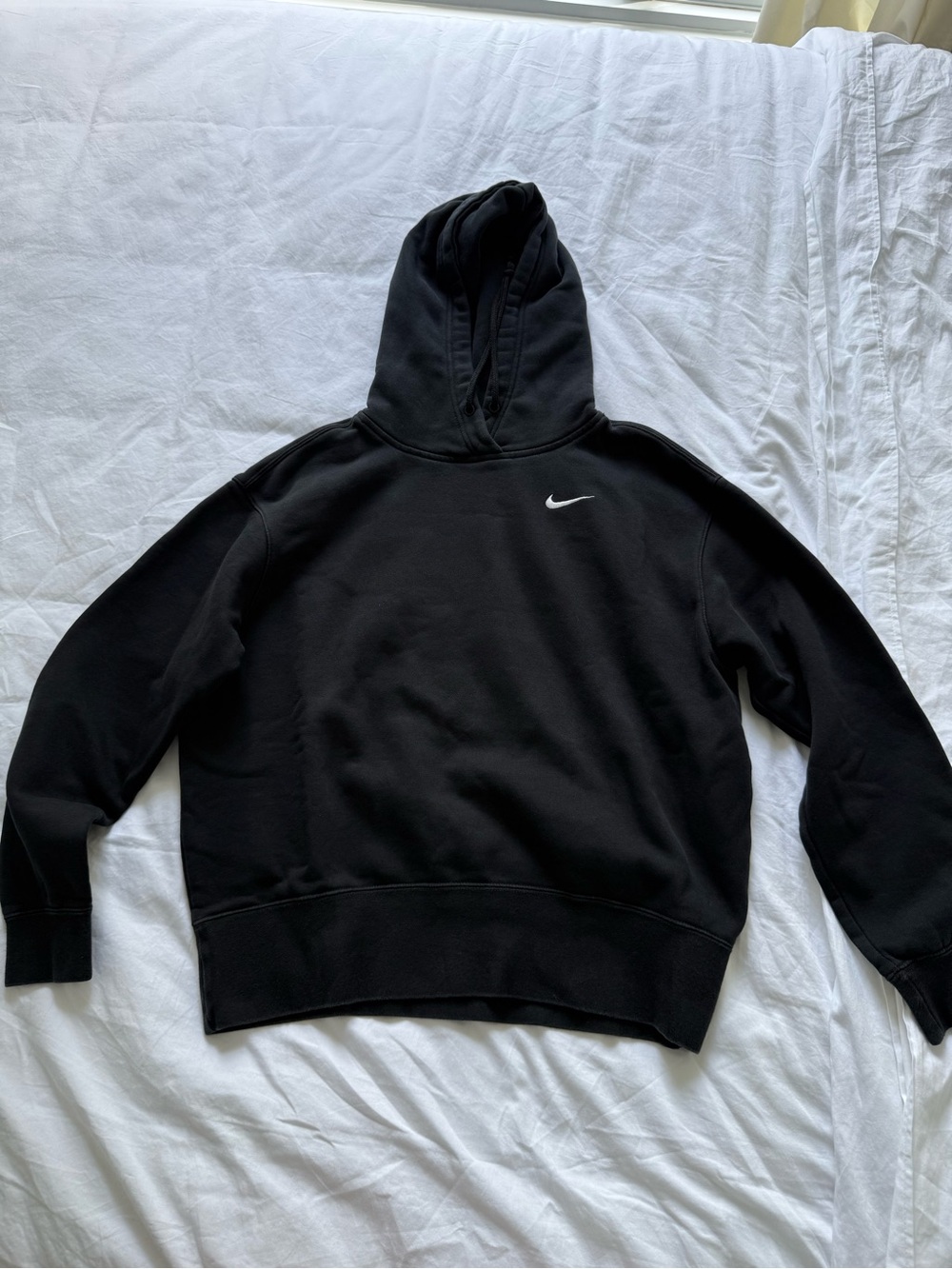 Nike Black Womens Hooded Pullover White Swoosh